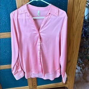 Soft Pink Satin Blouse